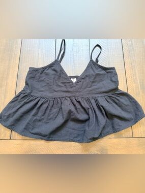 Abound Black Spaghetti Strap Peplum Tank